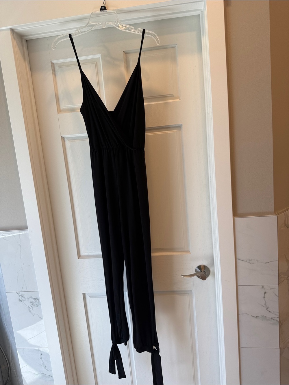 Black Spaghetti-Strap Jumpsuit